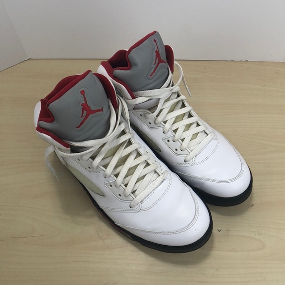 Air Jordan 5 Retro Fire Red Silver Tongue Sz 13 - Picture 8 of 16